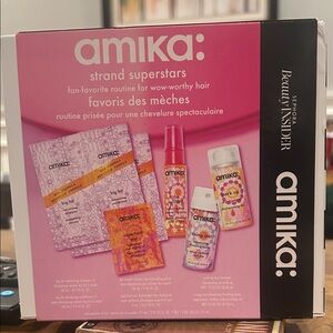 Amika Strand Superstars Hair Care Set in Pink Packaging